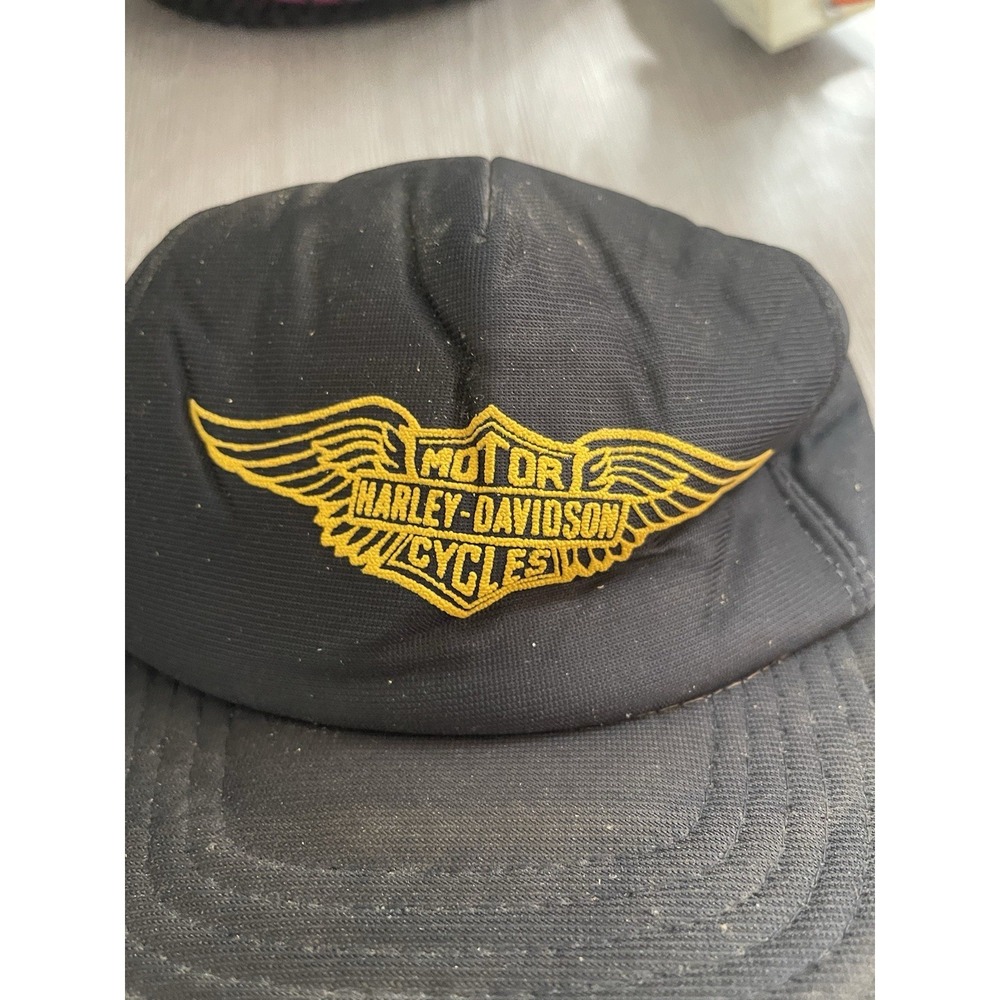 Vintage Harley Davidson Rare Wings Logo Snapback 80s Biker - Picture 2 of 5